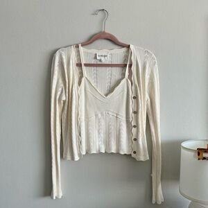 Olive & Oak Two Piece Cardigan & Sleeveless Top Set | Size S